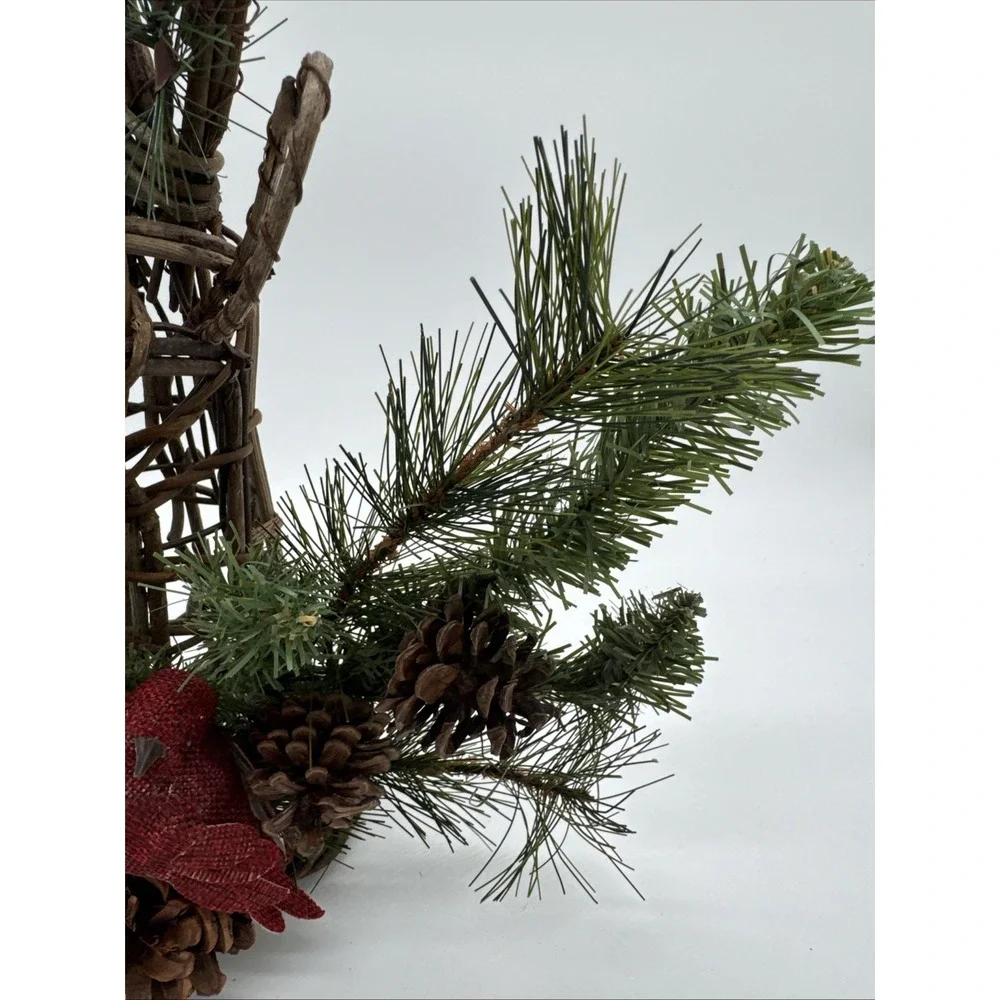Reindeer Rustic Wicker Deer Tree Topper Or Stand Alone 17.5